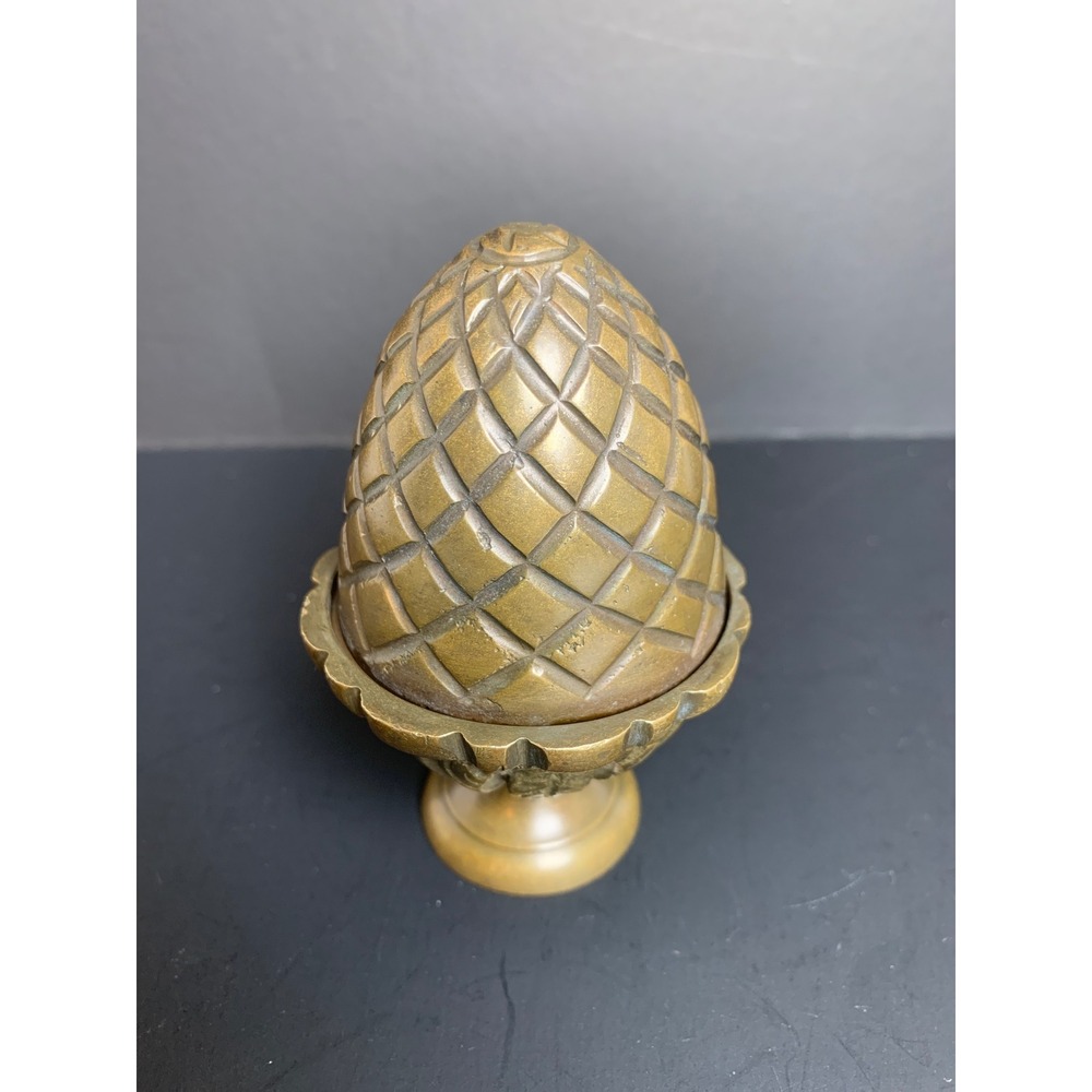 Vintage Brass Pineapple Finial Decorative Ornament Regency Hospitality Symbol‎